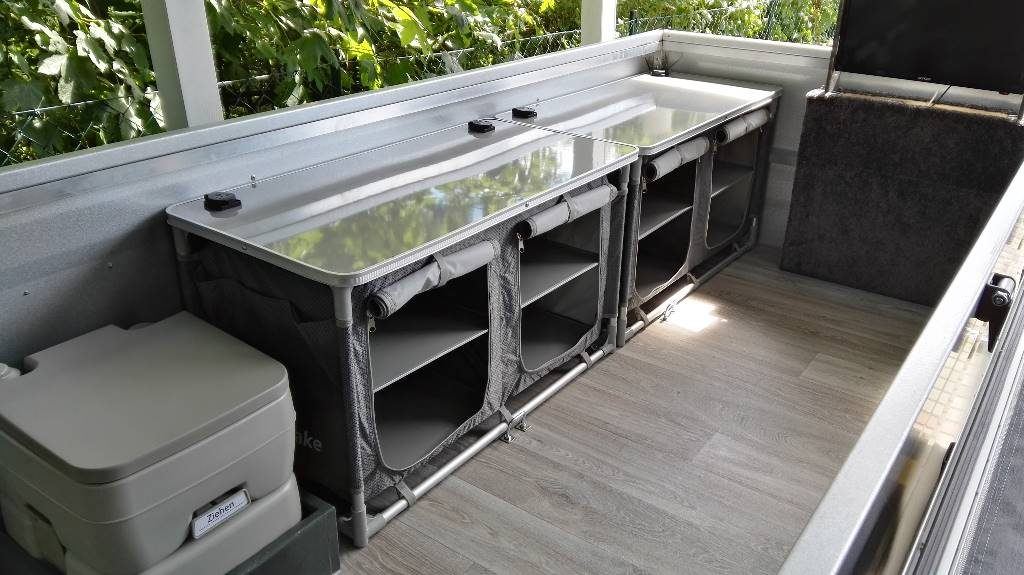 Ausgebauter Wohnbereich eines Kunden-Klappcampers